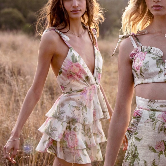 Alice McCall Dresses & Skirts - Alice McCall Salvatore Mini Dress- Floral Gold